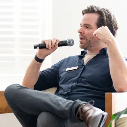 StackAdapt team member speaking at a conference