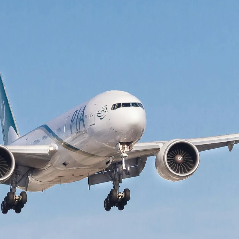 Airplane flying in a blue sky