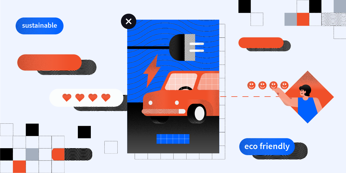 graphic showing eco friendly products to depict brand affinity