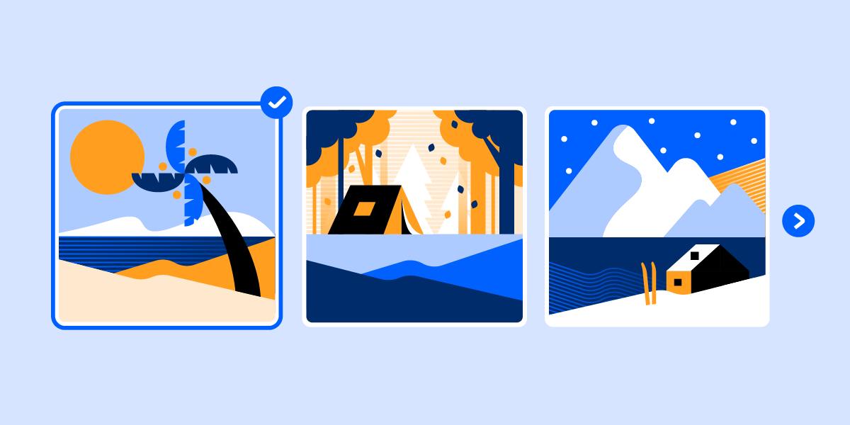 graphic depict brand lift study by showing 3 options of an ad