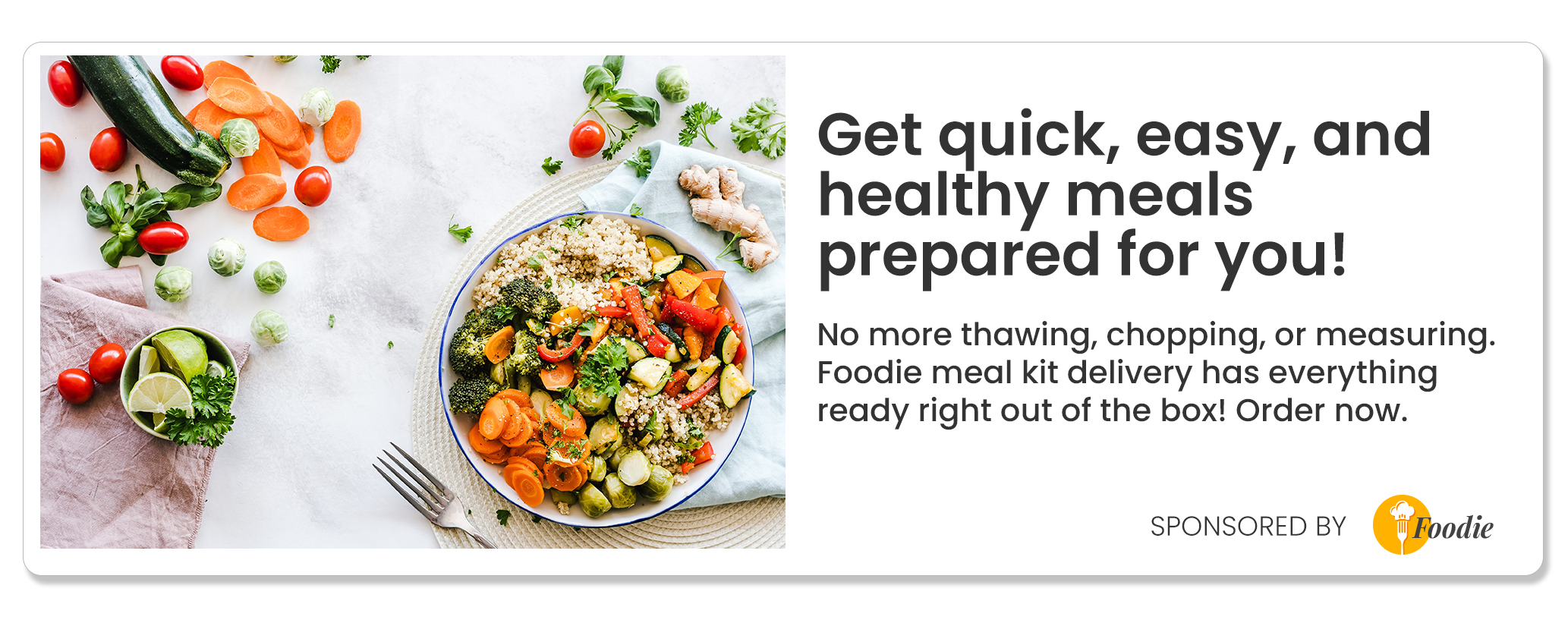 Example of a banner ad for a meal company