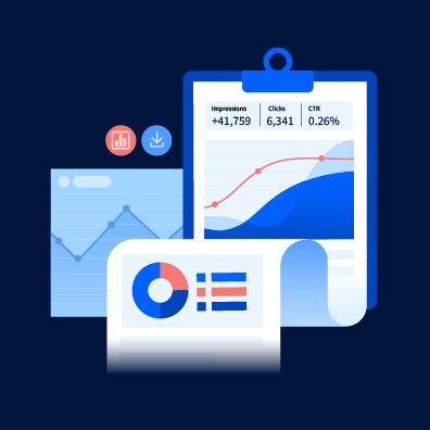Illustrative graphic of ad performance analytics and reports