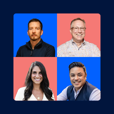 Headshots of Vitaly Pecherskiy, Scott Brinker, Randy Newman, and Christiana Marouchos