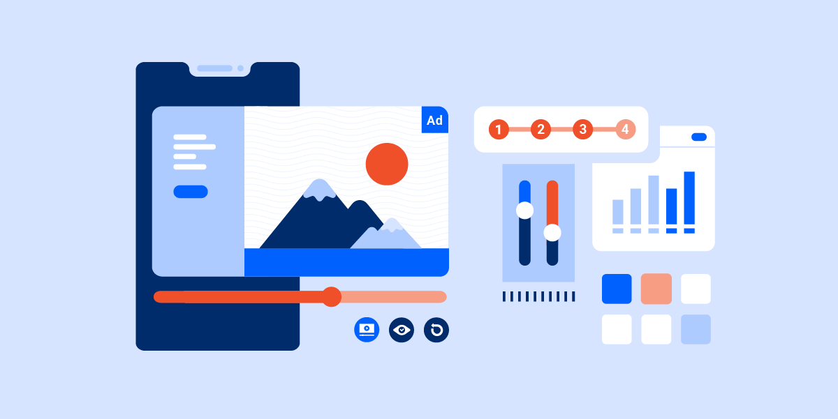 graphic showing video ads to depict video marketing metrics